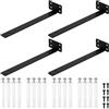 Glarks 4 staffe industriali a L, 34,9 x 254 x 24,8 mm, staffe per mensole a L, in acciaio nero spesso, per mensole aperte fai da te e aiutano a creare più spazio sulla parete