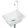 shawoo Lavello da cucina a vasca singola, lavello da parete da cucina 38 x 29 cm con foro per rubinetto da 3,2 cm, lavello in plastica per casa, ristorante, dormitorio, garage, bagno, lavanderia (bianco