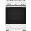 Indesit - Cucina a gas IS67G1KMW/E - Con Forno Elettrico 60x60x85cm | Inox A Libera installazione Con 4 Fuochi. Forno Con Piano Cottura Classe A+