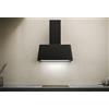 SILVERLINE Cappa da Cucina a Parete LUNA 2262.8.733.01 Nera 80 cm, Aspirazione Massima 673 m³/h, Striscia LED 4 W Classe Elergetica A