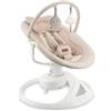 Momi Sdraietta a dondolo MoMi PEARL per neonati 0-9 kg, seduta 360°, LED, Bluetooth, telecomando, batterie o rete, USB, cinture 5 punti, arco con giochi