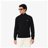 Lacoste Pullover in cotone a collo alto con zip Nero da Uomo