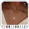 FIOROYAL Collana Donna Oro,Collana Ciondolo en Pietra di Nascita | Collana Catena Girocollo Oro,Multifilo Collana Dorata Sottile,Collana Pendente di Zirconi Cubici,Regali di Compleanno Donna