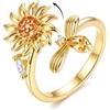Adramata Anello Antistress Donna Regolabile Aperto Anelli Donna Argento