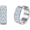 Bellitia Jewelry Orecchini a cerchio a forma di canale con zirconi cubici, in acciaio inossidabile, da donna, placcati in oro 18 K, orecchini da matrimonio, eternità, set di gioielli regalo