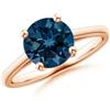 Handmade Naturale London Topazio Blu Con 14K Argento Placcato Oro Rosa Anello da Donna #