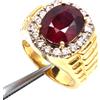 PNG Anello PNG In Argento Sterling 925 Rosso Rubino & Zircone 9x11 MM, Mis. 6.75