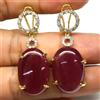 PNG Orecchini In Argento Sterling 925 17x25mm Rubino Rosso E Zircone Placcato 18k