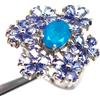 PNG Anello In Argento Sterling PNG 925 Rainbow Opale Blu Tanzanite Naturale Mis 6.75