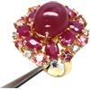 PNG Anello Tennis Rubino Rosso Topazio Rosa Zircone 925 Argento Mis. 8.25