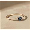 Anello 1.20 CT Zaffiro Blu Moissanite Oro Giallo 14K Donna Minimalista