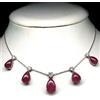 PNG Collana Artigianale In Oro Bianco Placcato Con Rubino Rosa E Zircone, 17.5 In