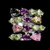 Gemsporium 925 Anello Argento Sterling Pera Tormalina Peridoto Rodolite No USA Import Tasse