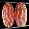 Handmade 34,40 Cts Naturale Rodocrosite Ovale Paio Cabochon Pietra Preziosa 13x27x3mm
