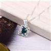 Collana Con Ciondolo Giro Tormalina Blu Verde In Argento 925 6 MM, No Catena