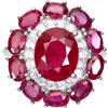 GemsPorium Anello In Argento Sterling 925 Con Rubino Naturale Ovale 10x8mm Mis. 6 & 9