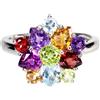 Egemdiamond Anello In Argento Sterling 925 Con Citrino E Ametista Mis. 7.5, 5x4mm