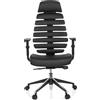 hjh OFFICE Sedia da ufficio professionale ERGO LINE II PRO Sedia da scrivania ergonomica con braccioli (regolabili in altezza) in pelle nera Sedia girevole per ufficio e casa