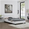 CARO-Möbel Letto imbottito BRIGHTON, con superficie di riposo di 120x200 cm. Letto singolo, ideale anche per ragazzi, con rivestimento in ecopelle bianca e rete a doghe inclusa