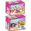 PLAYMOBIL 70209 70210 Casa delle bambole, set di 2 camere per ragazzi
