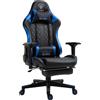 Trisens Poltrona da ufficio racing con poggiapiedi e braccioli ergonomici regolabili in 4 direzioni, seduta sportiva ergonomica, colore: nero/blu