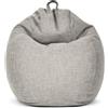 Green Bean Pouf Green Bean® Indoor "Home Linen" con imbottitura in perle EPS da 200 litri, morbido, soffice, lavabile - Grigio argento