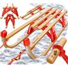 Kesser Slittino in legno KESSER® Premium, slittino pieghevole per bambini, slittino pieghevole in legno di faggio, con corda di traino, maniglia e pattini in metallo