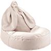 Wigiwama Bunny Beanbag / Pouf a forma di coniglio, colore: beige polveroso