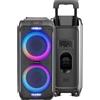 Fontastic Altoparlante per feste Fontastic Zeal 600 - Altoparlante Bluetooth con riproduzione USB, ingresso AUX e slot MicroSD - Impianto karaoke con microfono - Sistema audio portatile