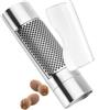 COM-Four Grattugia per noce moscata com-four® in acciaio inossidabile - Grattugia da cucina con contenitore di raccolta - Grattugia per spezie per fava tonka, noce moscata, scorza di limone, aglio e zenzero