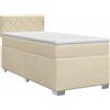 vidaXL Letto a molle con materasso crema 100 x 200 cm in tessuto