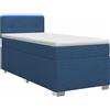 vidaXL Letto con rete a molle e materasso, con illuminazione LED blu, 90 x 200 cm, rivestito in tessuto