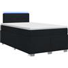 vidaXL Letto con rete a molle e materasso, con illuminazione a LED, nero, 120 x 190 cm, rivestito in tessuto