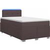 vidaXL Letto con rete a molle e materasso, colore marrone scuro, dimensioni 120 x 190 cm