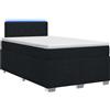 vidaXL Letto con rete a molle e materasso, con illuminazione a LED, nero, 120 x 190 cm, rivestito in tessuto