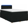 vidaXL Letto a molle con materasso nero 120 x 190 cm in tessuto