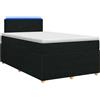 vidaXL Letto a molle con materasso nero 120 x 190 cm in tessuto
