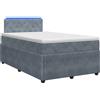 vidaXL Letto a molle con materasso grigio scuro 120 x 190 cm in velluto