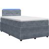 vidaXL Letto a molle con materasso grigio scuro 120 x 190 cm in velluto