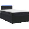 vidaXL Letto a molle con materasso nero 120 x 190 cm in velluto