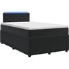 vidaXL Letto a molle con materasso nero 120 x 190 cm in velluto