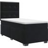 vidaXL Letto a molle con materasso nero 80 x 200 cm in velluto