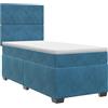 vidaXL Letto boxspring vidaXL con materasso e testiera, blu, 90 x 200 cm, in velluto