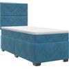 vidaXL Letto boxspring vidaXL con materasso e testiera, blu, 90 x 200 cm, in velluto