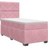 vidaXL Letto a molle con materasso e testata rosa 90 x 200 cm in velluto