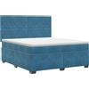 vidaXL Letto boxspring vidaXL con materasso e testiera, blu, 140 x 200 cm, in velluto