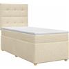vidaXL Letto a molle insacchettate con materasso e testiera crema 80 x 200 cm in tessuto