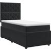 vidaXL Letto a molle con materasso nero 100 x 200 cm in velluto