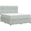 vidaXL Letto a molle con materasso grigio chiaro 140 x 190 cm in velluto