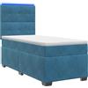 vidaXL Letto boxspring vidaXL con materasso e testiera, blu, 90 x 200 cm, in velluto